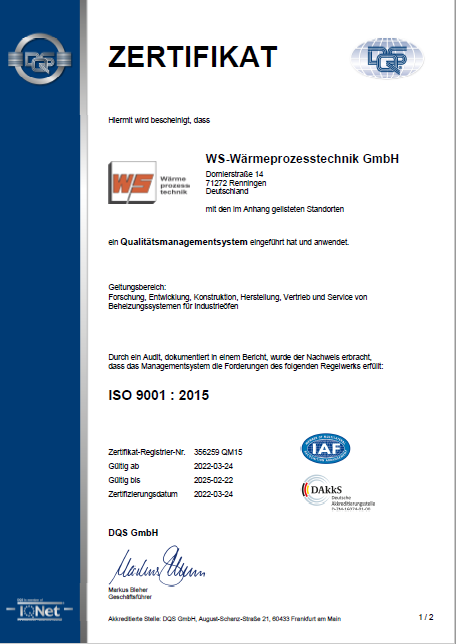 e-flox ISO9001 Zertifikat